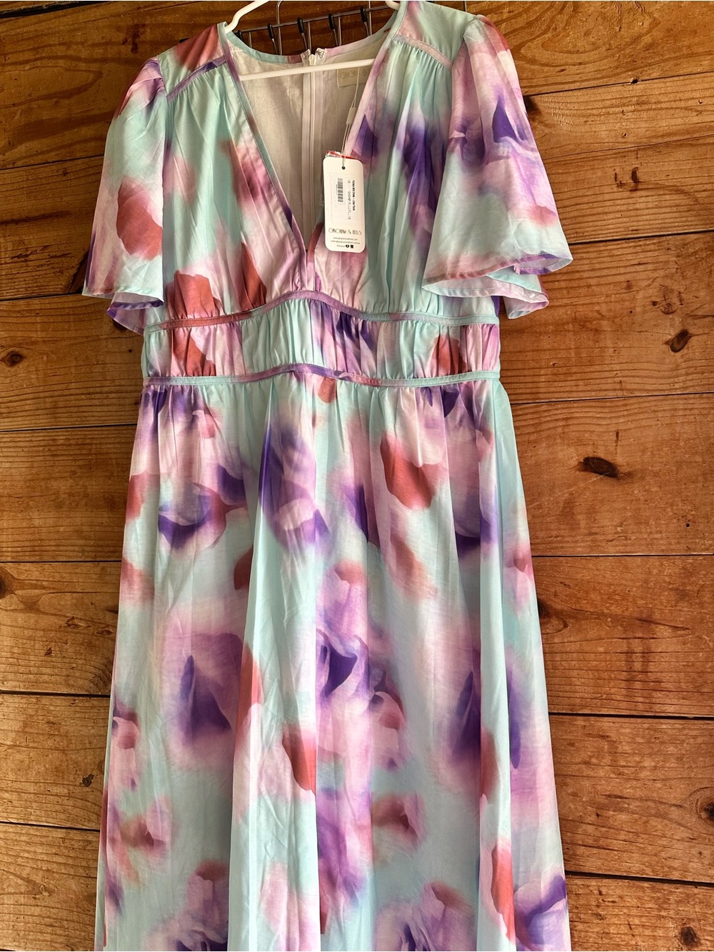 NWT Gingham & Heels Yuliana Midi Dress Lilac Floral